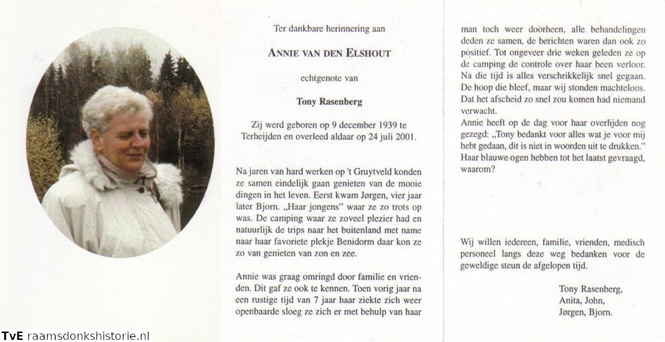Annie van den Elshout- Tony Rasenberg