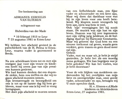 Adrianus Cornelis van Elteren- Huberdina van der Made