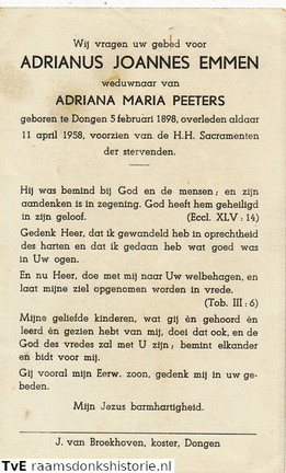 Adrianus Joannes Emmen Adriana Maria Peeters