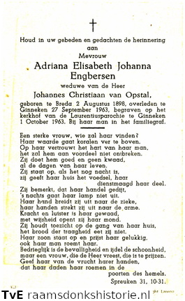 Adriana Elisabeth Johanna Engbersen Johannes Christiaan van Opstal