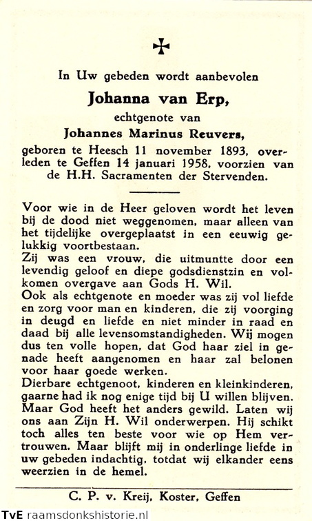Johanna van Erp- Johannes Marinus Reuvers