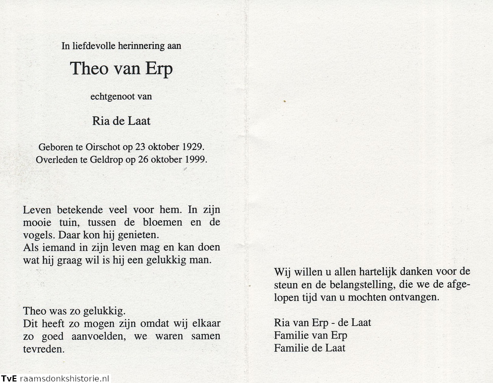 Theo van Erp- Ria de Laat