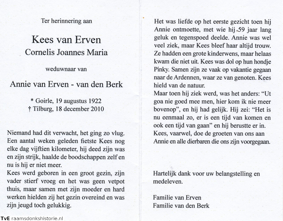 Cornelis Joannes Maria van Erven- Annie van den Berk