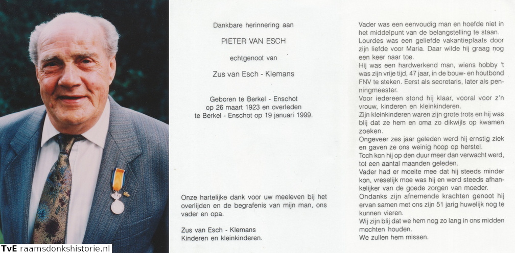 Pieter van Esch- Zus Klemans