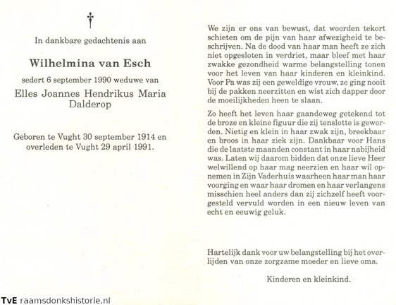 Wilhelmina van Esch- Elles Joannes Hendrikus Maria Dalderop
