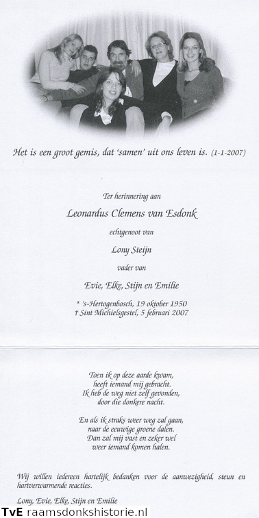 Leonardus Clemens van Esdonk- Lony Steijn