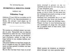 Petronella Johanna Esser Wilhelmus Voogt