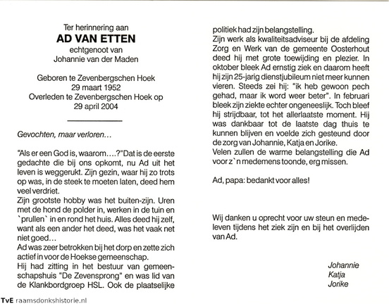 Ad van Etten Johannie van der Maden