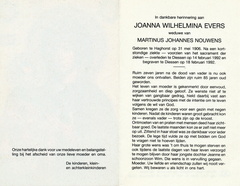 Joanna Wilhelmina Evers- Martinus Johannes Nouwens