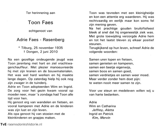 Toon Faes- Adrie Rasenberg