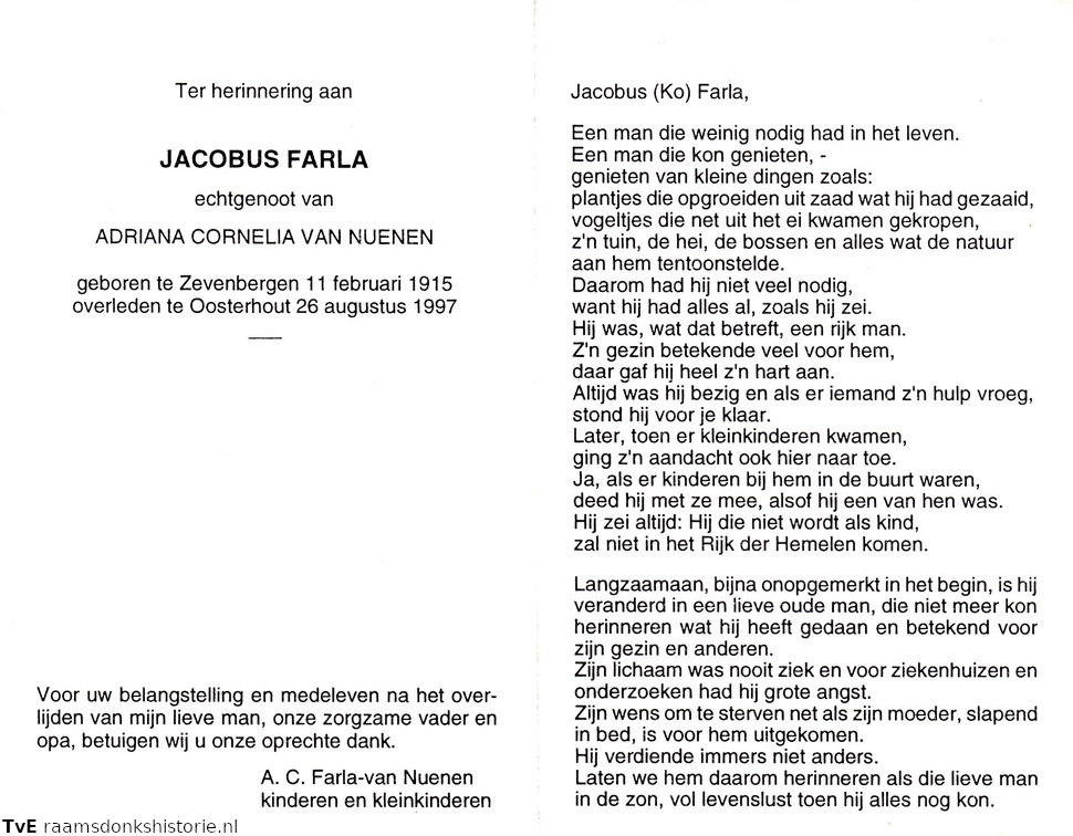 Jacobus Farla- Adriana Cornelia van Nuenen