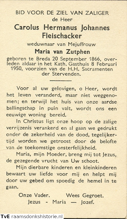 Carolus Hermanus Johannes Fleischacker- Maria van Zutphen