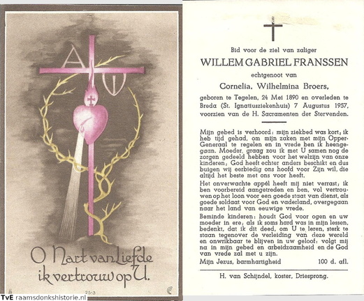 Willem Gabriel Franssen- Cornelia Wilhelmina Broers
