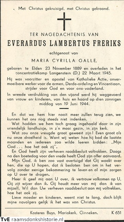 Everardus Lambertus Freriks- Maria Cyrilla Galle