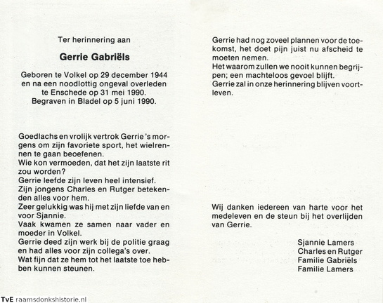 Gerrie Gabriëls- Sjannie Lamers