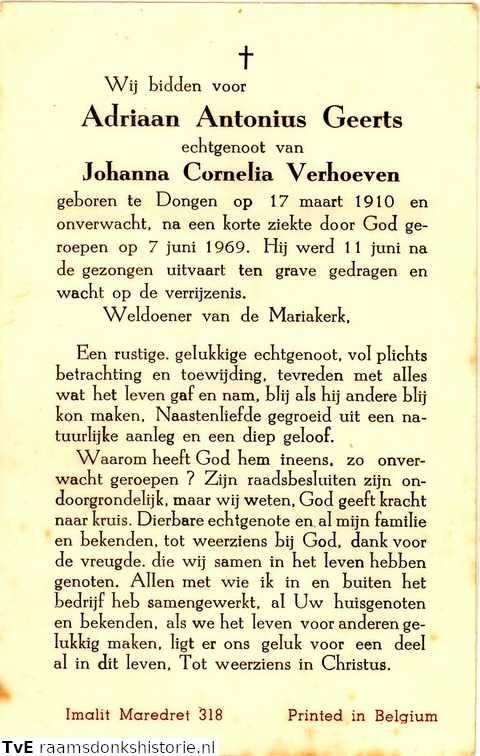 Adriaan Antonius Geerts- Johanna Cornelia Verhoeven