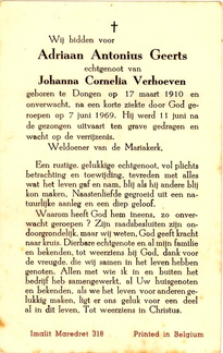 Adriaan Antonius Geerts- Johanna Cornelia Verhoeven