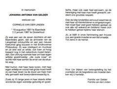 Johanna Antonia van Gelder- Cornelis van der Linden