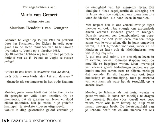 Maria van Gemert - Martinus Hendricus van Genugten