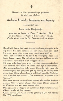 Andreas Arnoldus Johannes van Gennip- Anna Maria Hooijmaaijer