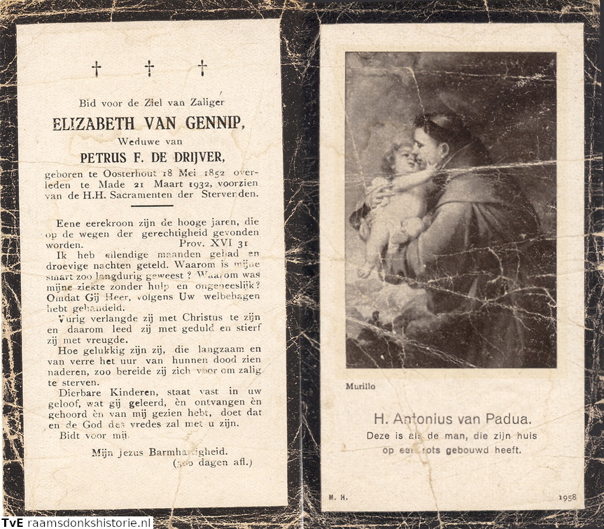 Elizabeth van Gennip- Petrus F de Drijver