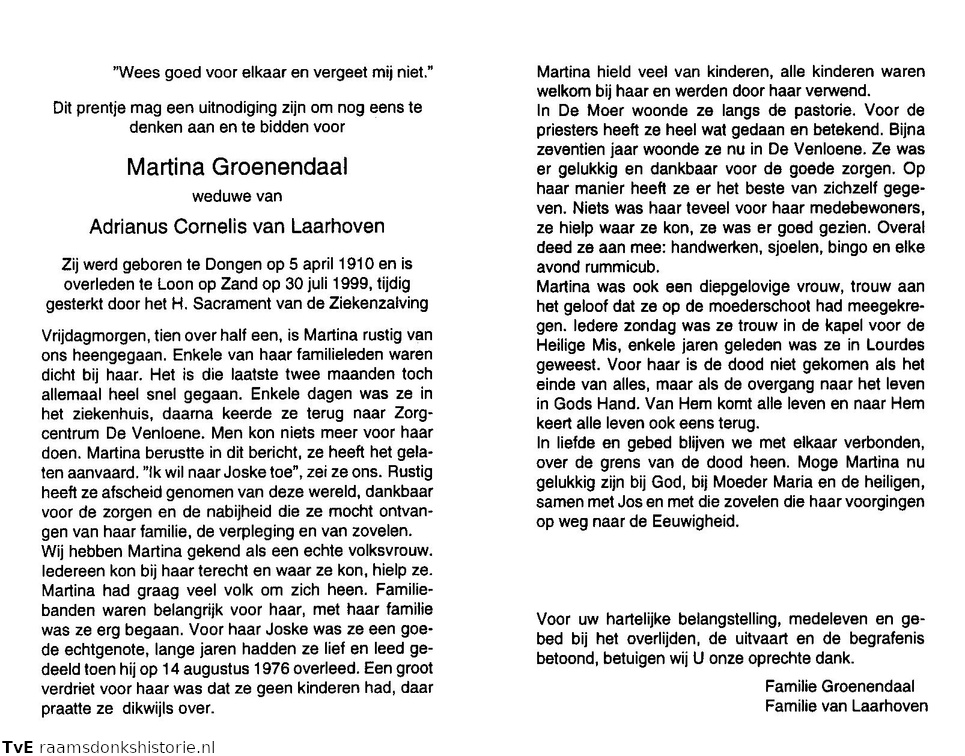 Martina Groenendaal Adrianus Cornelis van Laarhoven
