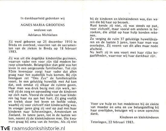 Agnes Maria Grootens Adrianus Michielsen