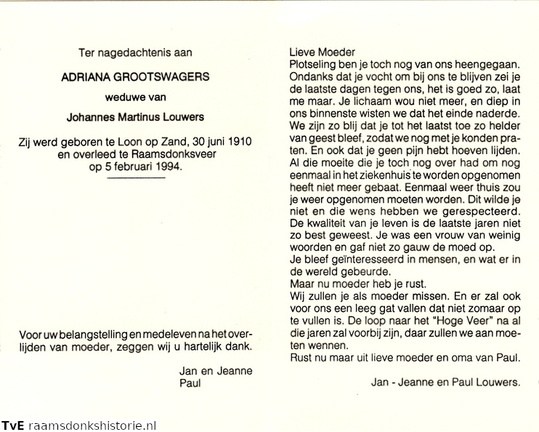 Adriana Grootswagers,  Johannes Martinus Louwers