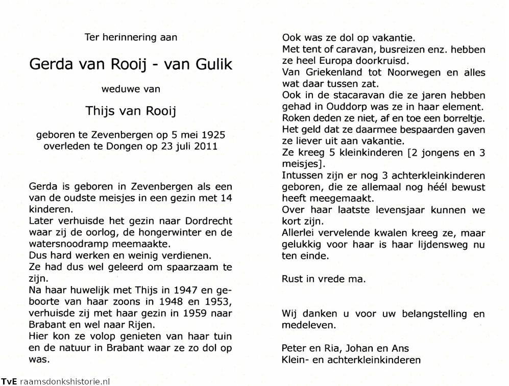 Gerda van Gulik Thijs van Rooij