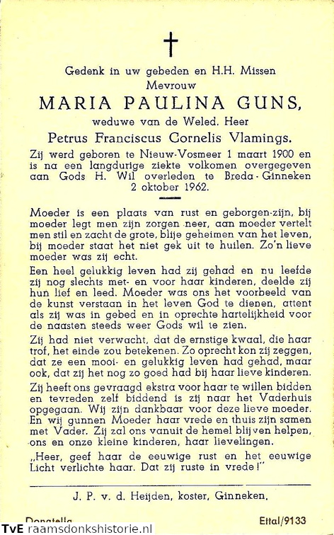 Maria Paulina Guns Petrus Franciscus Cornelis Vlamings