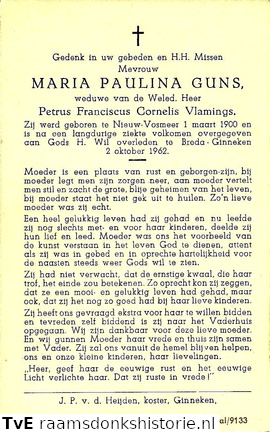 Maria Paulina Guns Petrus Franciscus Cornelis Vlamings