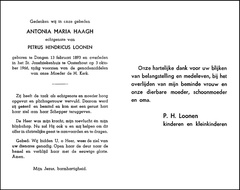 Antonia Maria Haagh Petrus Hendricus Loonen