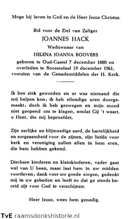 Joannes Hack Helena Joanna Roovers