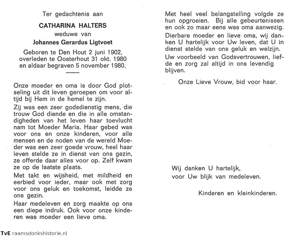 Catharina Halters Johannes Gerardus Ligtvoet