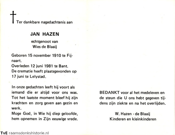 Jan Hazen Wies de Blaaij