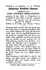 Johannes Andries Heeren Anna Johanna Arnoldussen