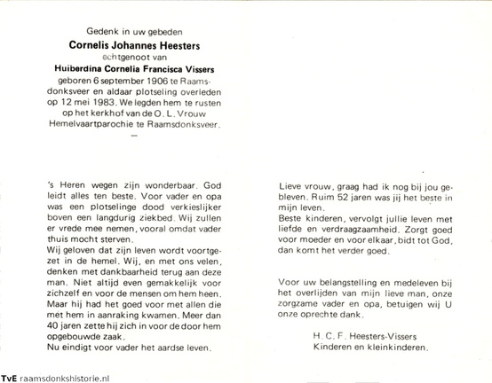 Cornelis Johannes Heesters Huiberdina Cornelia Francisca Vissers