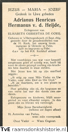 Adrianus Henricus van der Heijde Elisabeth Gijsbertha de Goeij
