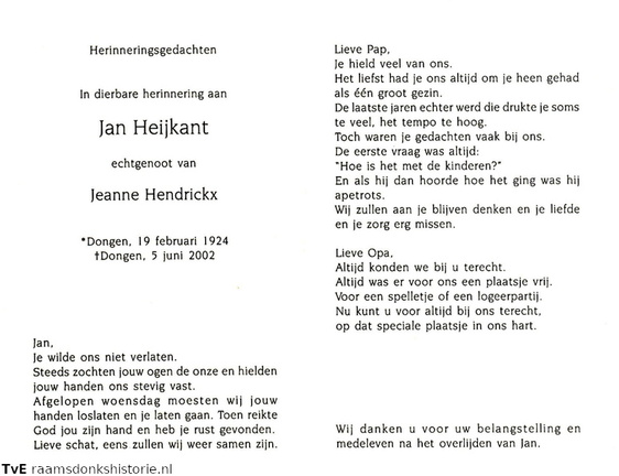 Jan Heijkant Jeanne Hendrickx