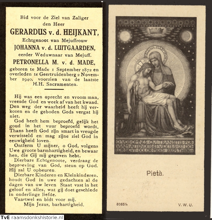 Gerardus van den Heijkant Johanna van de Luitgaarden Petronella M van de Made