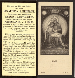 Gerardus van den Heijkant Johanna van de Luitgaarden Petronella M van de Made