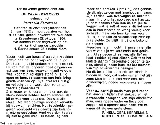 Cornelis Heijligers Petronella Kerremans