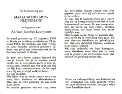 Maria Wilhelmina Heijnemans Adriaan Jacobus Laurijssens