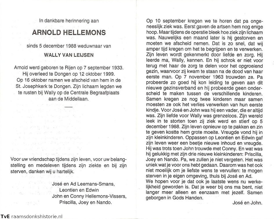 Arnold Hellemons Wally van Leijsen