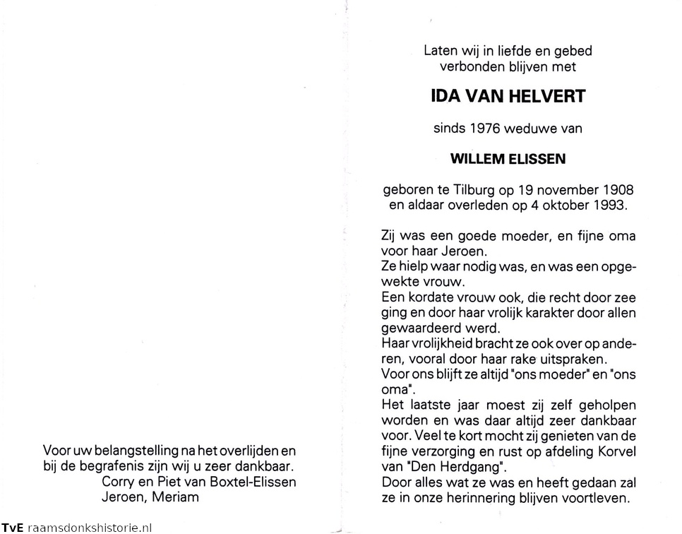 Ida van Helvert Willem Elissen