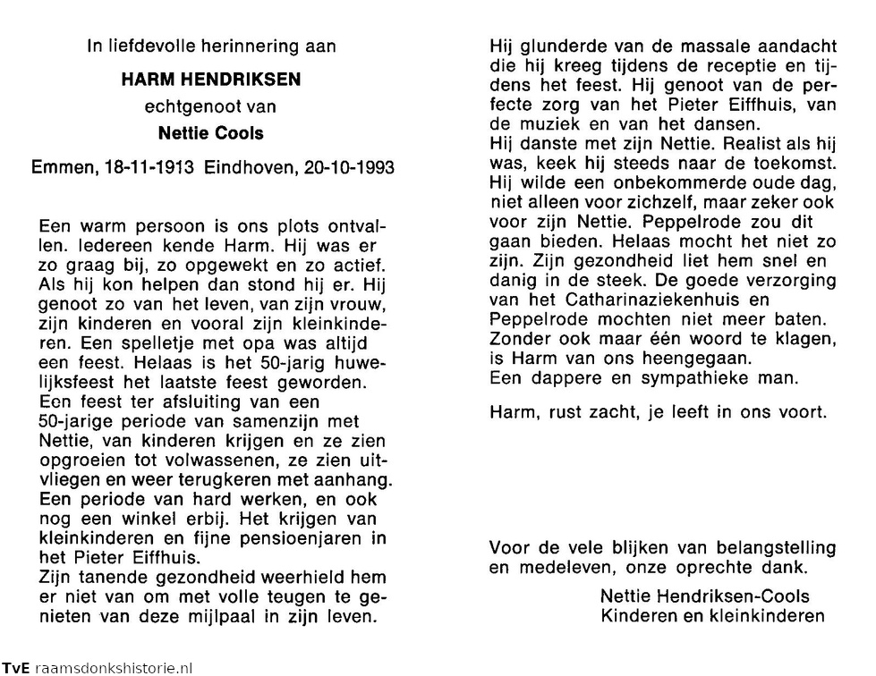 Harm Hendriksen Nettie Cools