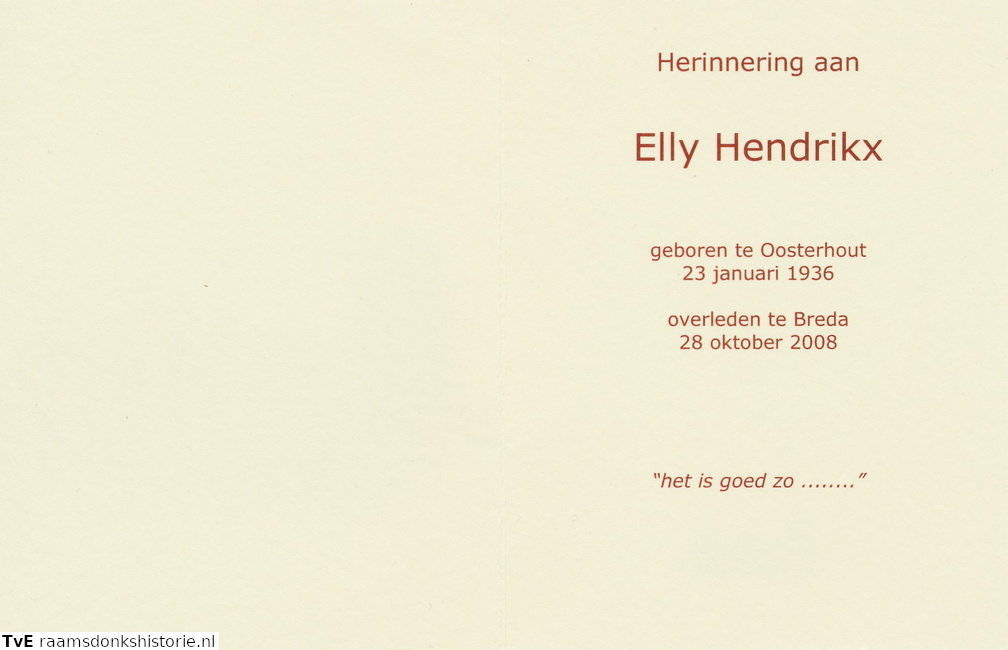 Elly, Hendrikx