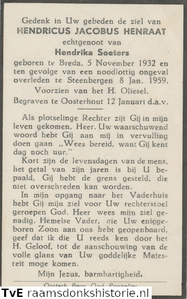 Henricus Jacobus Henraat Hendrika Soeters