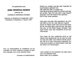 Anna Hendrika Hensen Cornelis Adrianus Krijnen