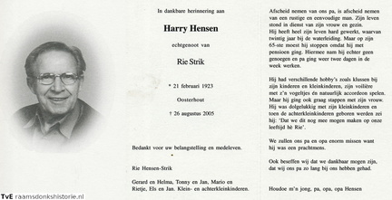 Harry Hensen, Rie Strik